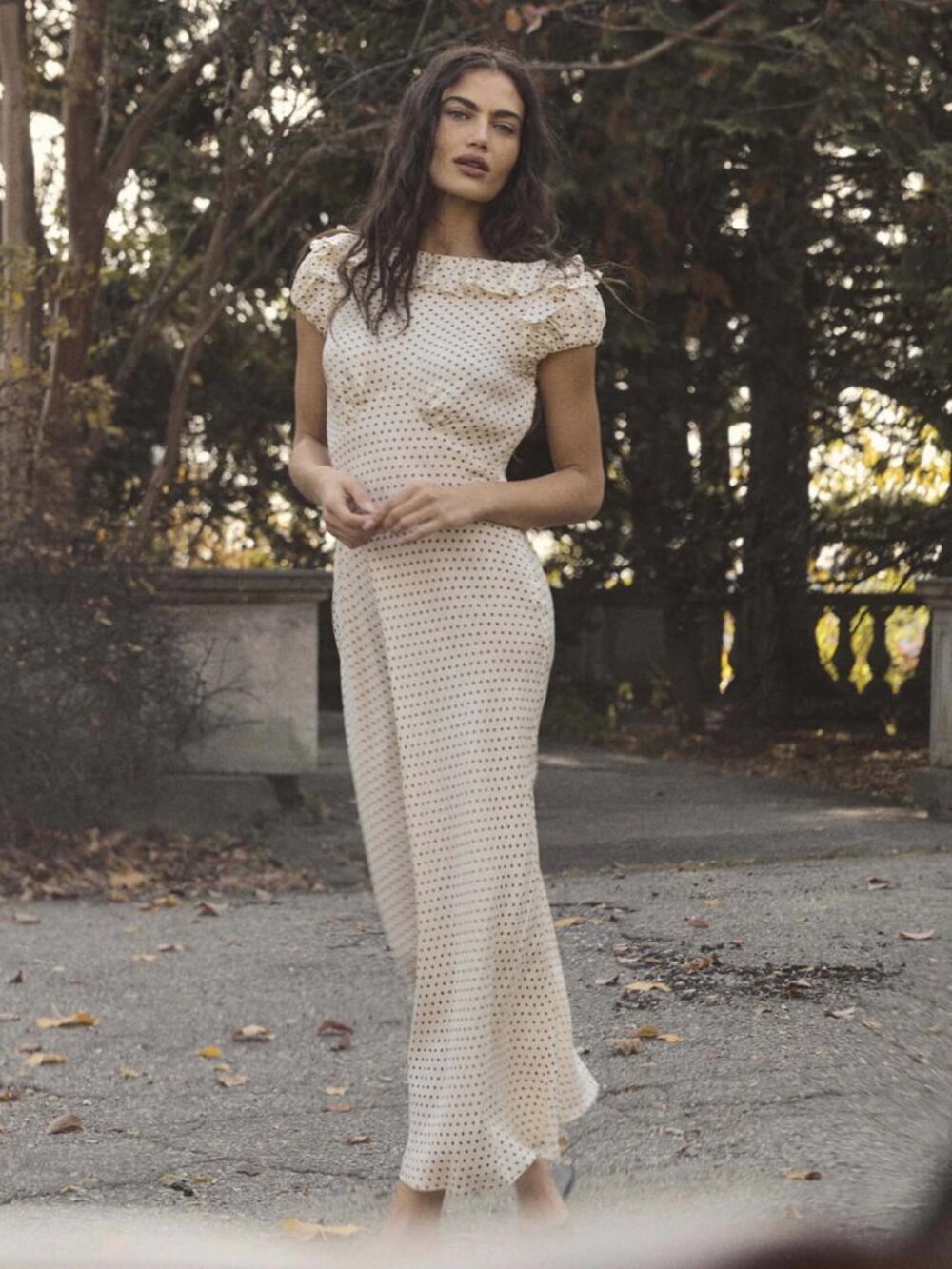 Doen NWOT Emerence Dress Creme Portia Dot M